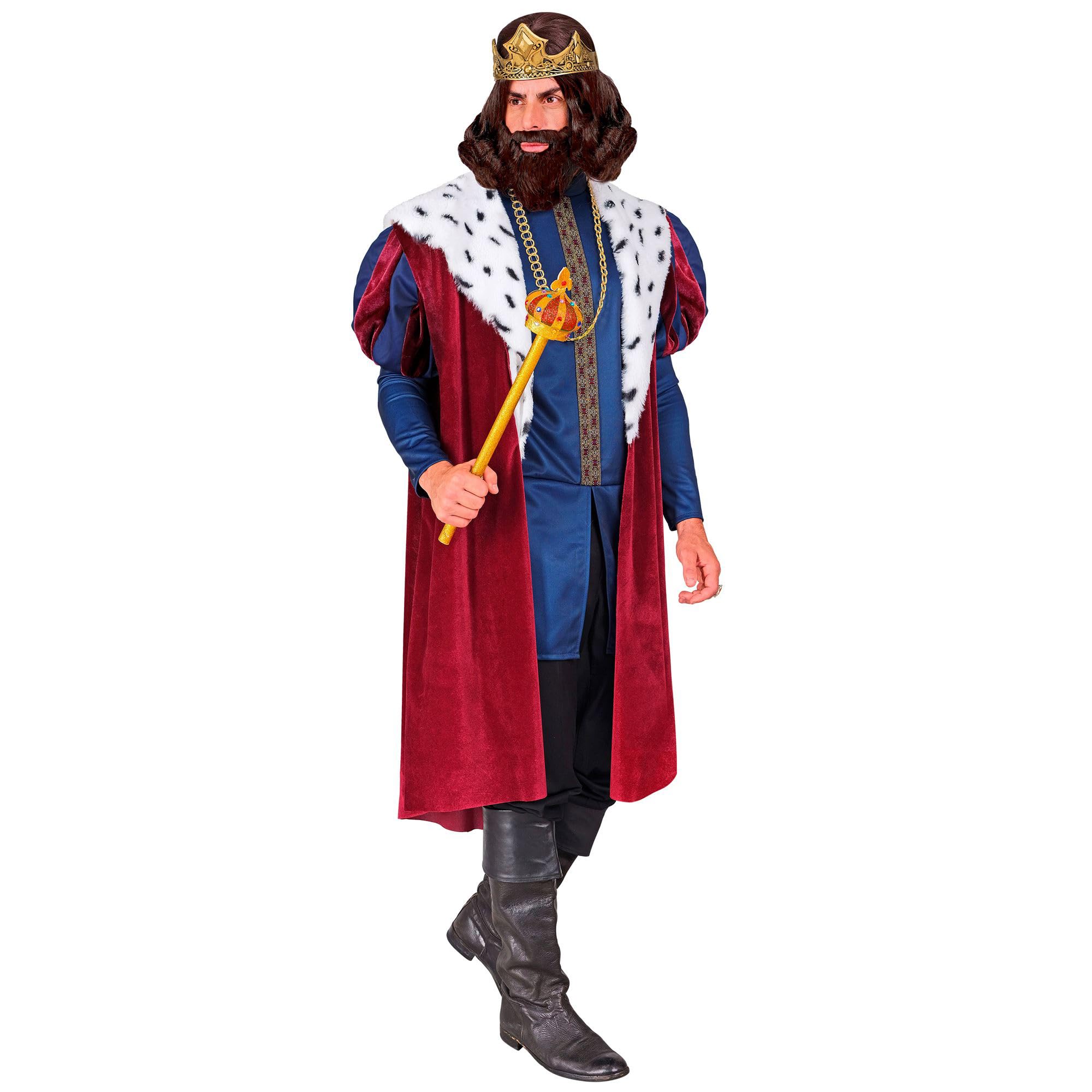 W WIDMANN MILANO Party Fashion - King Costume Set for Men 4 Pieces with Crown and Coat, for Carnival and Theatre - Image 3