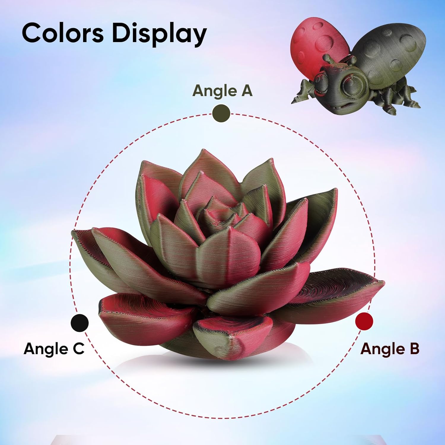 ERYONE Matte Tri Color PLA Filament 3D Printer 1.75mm +/- 0.03mm, Multicolor Filament Tricolor PLA 1KG(2.2lbs) Cardboard Spool, Black & Red & Olive Green