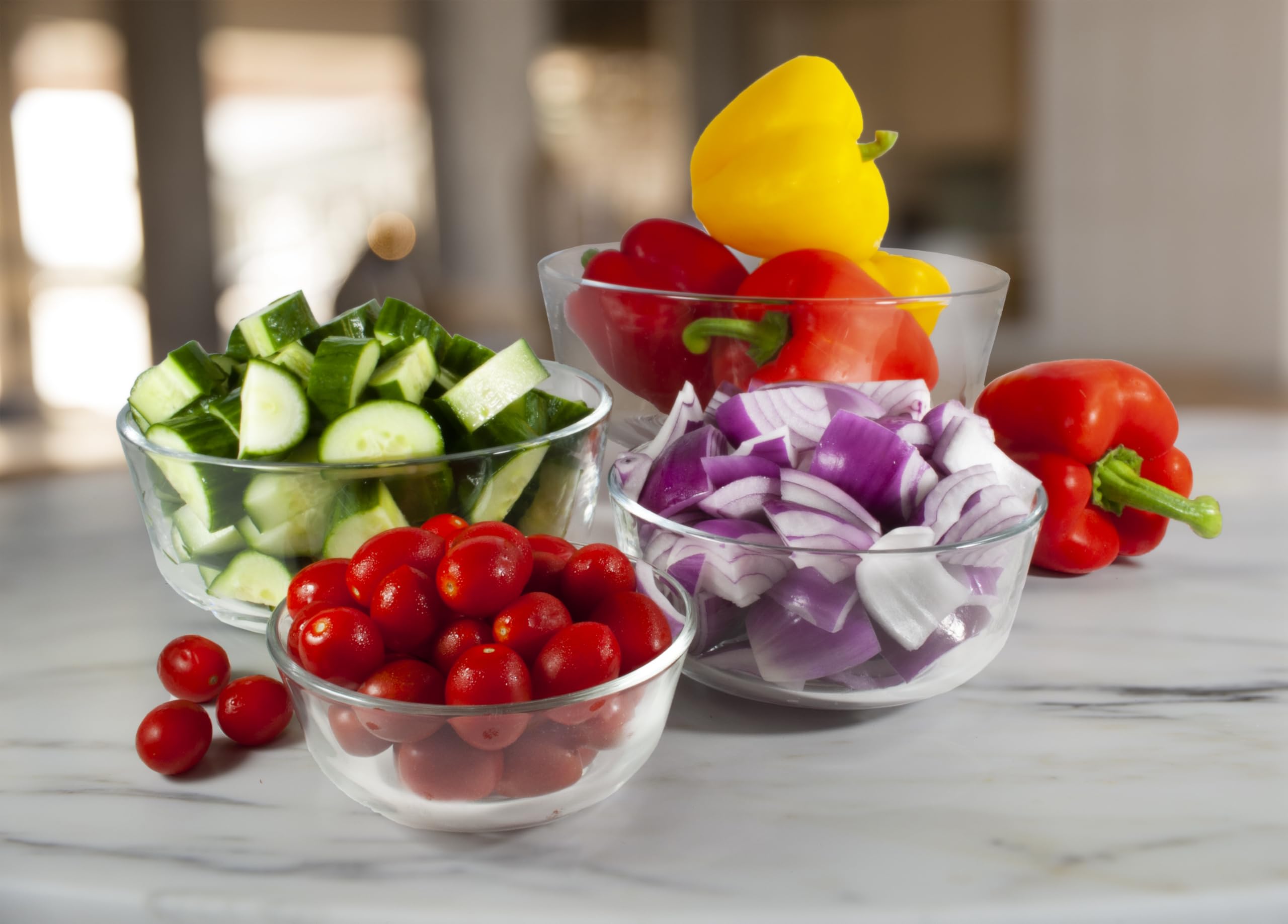 Amazon.com | KB KITCHEN BASICS 7-inch Glass Bowl (Set of 4), 40.5