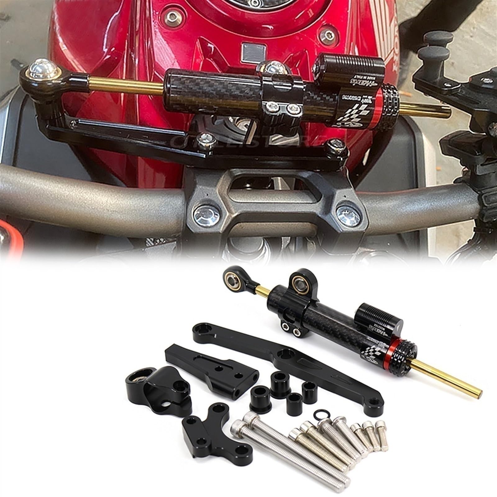 para H-Onda CB650R CB 650 R CB 650R Kit de Montaje de Soporte de Amortiguador estabilizador de dirección de Motocicleta 2018 2019 2020 2021 Amortiguador De Dirección(J)