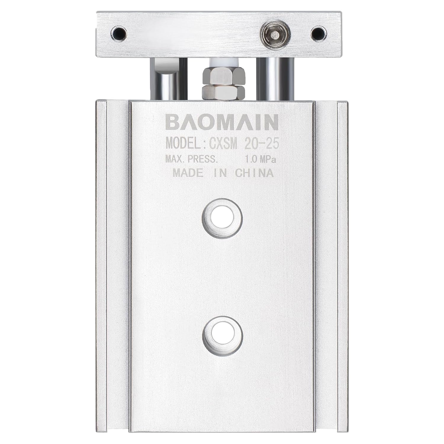 Baomain CXSM20x25 Double Rod Pneumatic Air Cylinder,0.79 inch(20 mm),Stroke 0.98 inch(25 mm), Double-Acting,Aluminum Body for Industrial Automation