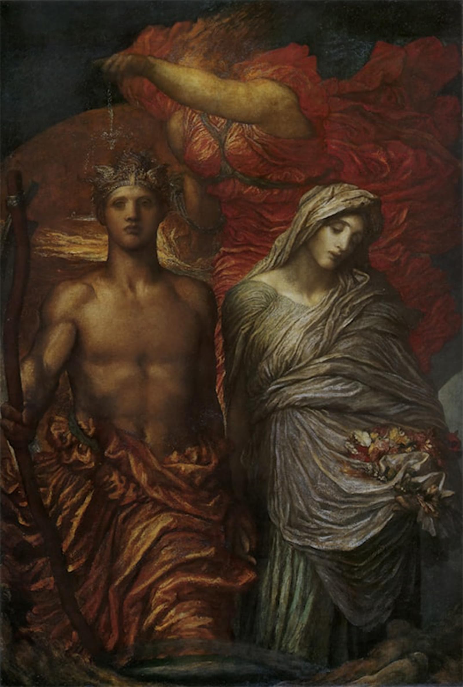 Artxlxxbn No Frame Famous Prints Artwork Pictures Poster Painting Art Time Death And Judgement George Frederic Watts Artwork Landscape Pictures For Home Decor 60X90cm