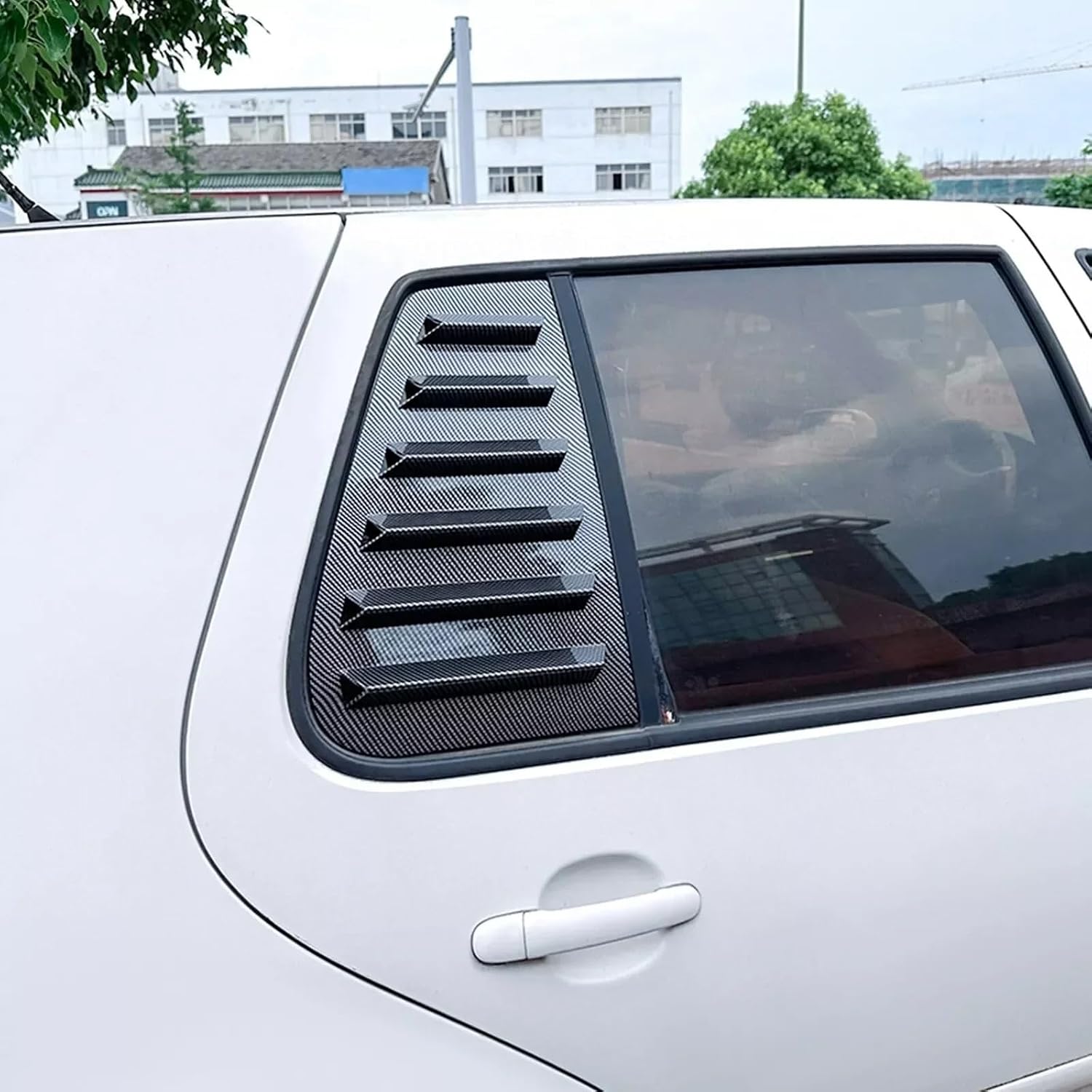 for VW Golf 4 MK4 1997-2006 ABS Plastic Rear Window Quarter Louver Scoop Cover Side Vent Trim Car Adhesive Accessories | Gloss Black