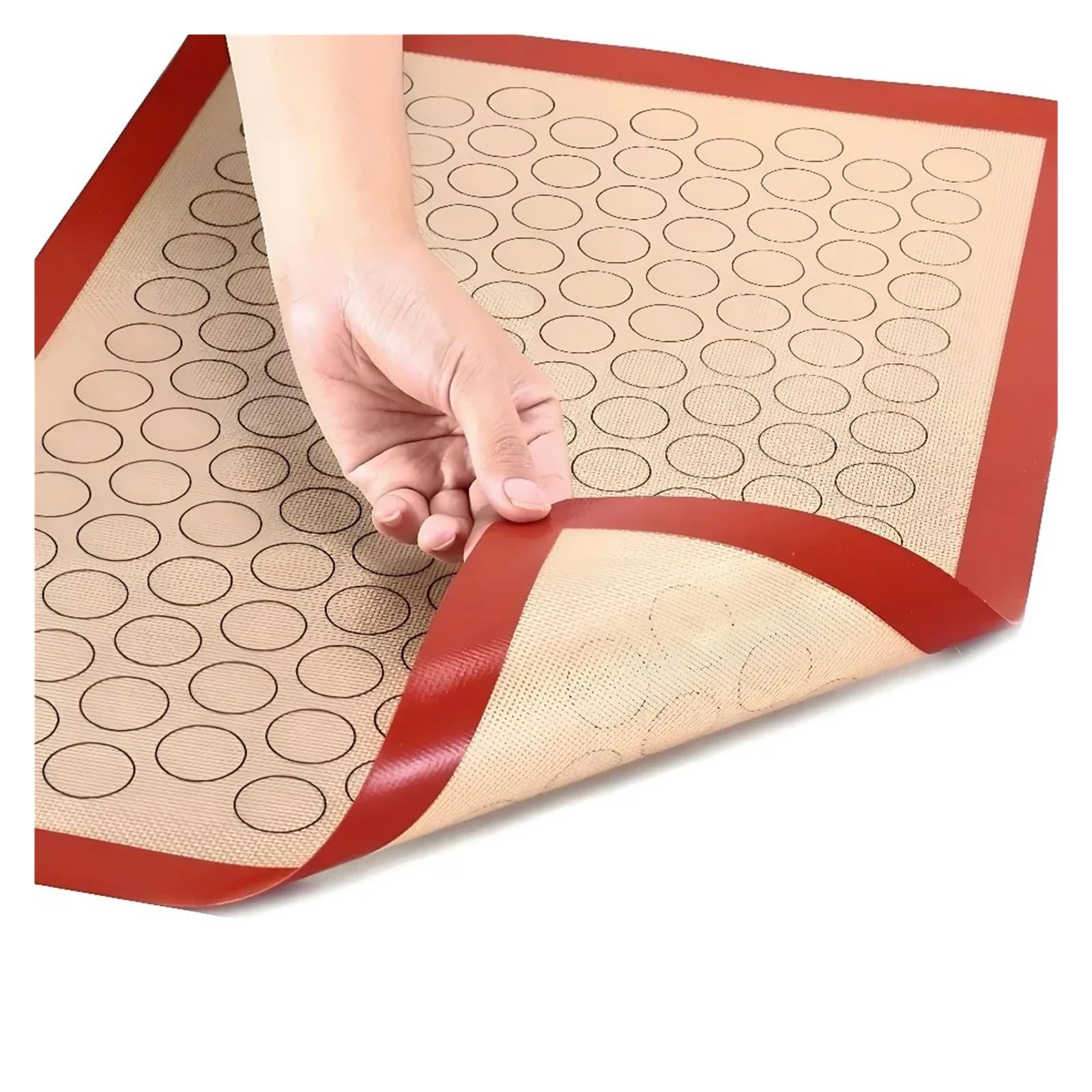 Silikon Backmatte Macarons Macaron-Silikon-Backmatte, antihaftbeschichtet, for Ausrollen von Keksteig, wiederverwendbar, for Backblech, Kuchendekoration und als Küchenhelfer(60x40 cm 140circle)