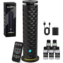 Waterless Scent Diffuser Starter Kit Remote Control Cold Air Diffuser, 1000 Sq Ft Coverage Color and Ambient Light, Ultra-Quiet Quiet Nebulizing Aromatherapy for Home, Office, Bedroom & Spa