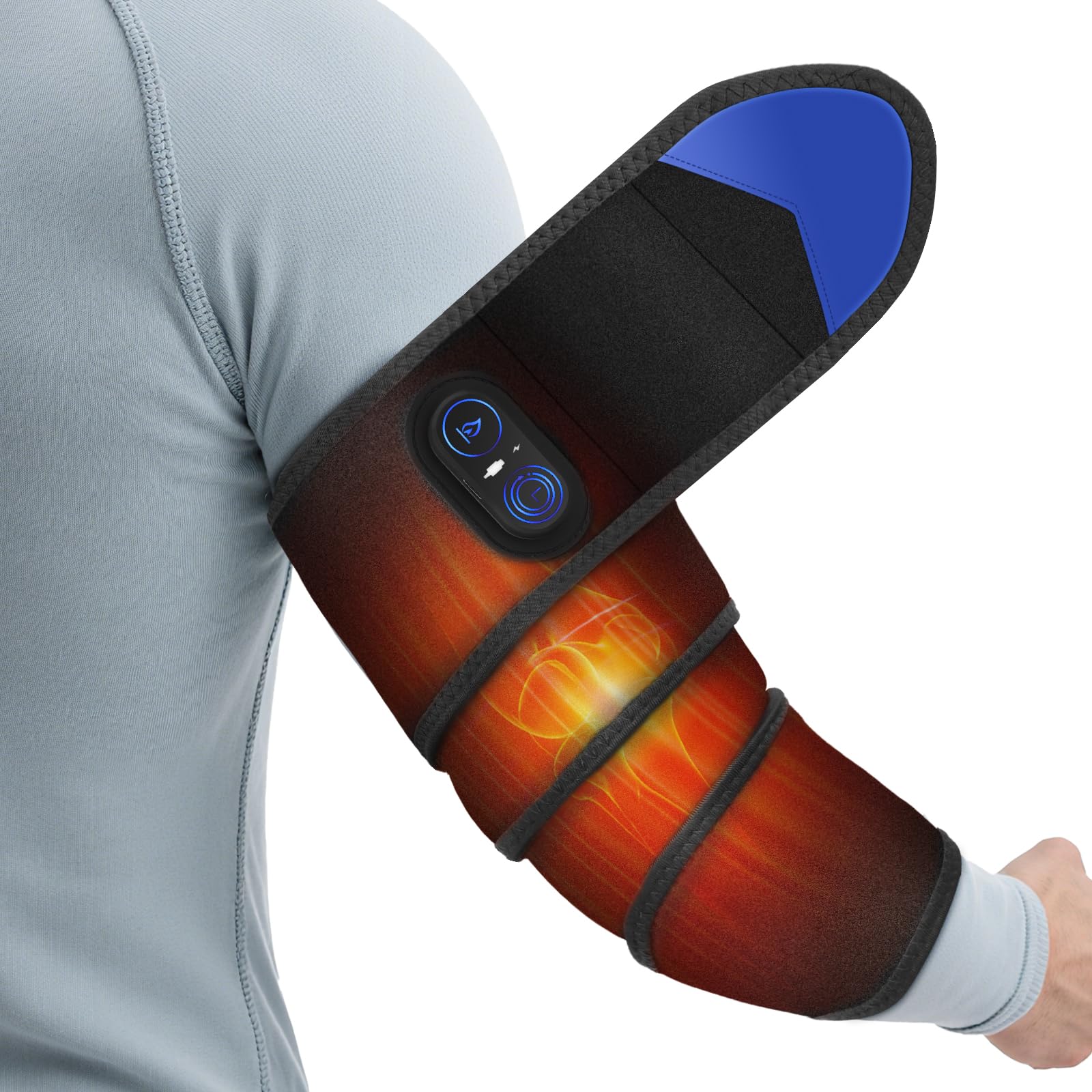 Coussin chauffant sans fil pour bras coude jambe 5000 mAh chauffage rapide 3 réglages chaleur durée
