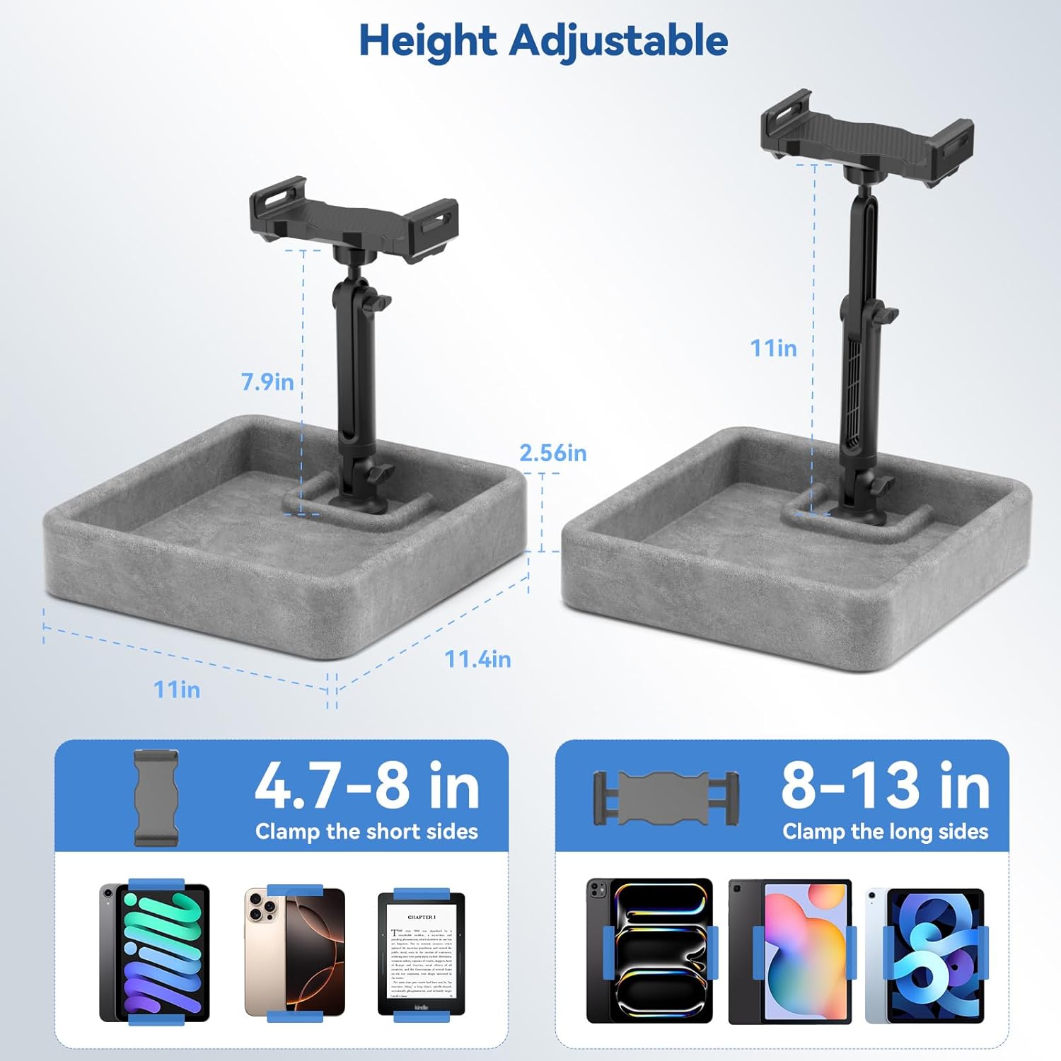 KDD Tablet Pillow Holder - Multi-Angle Adjustable iPad Stand for Lap, Bed and Desk - Foldable Kindle Soft Pad Dock with Storage Tray Compatible with iPad Pro 12.9, Air Mini, Phone, E-Reader
