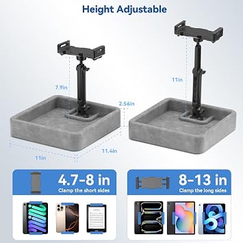 KDD Tablet Pillow Stand - Multi-Angle Adjustable iPad Holder for Lap, Bed and Desk - Foldable Kindle Soft Pad Dock with Storage Tray Compatible with iPad Pro 12.9, Air Mini, Phone, E-Reader