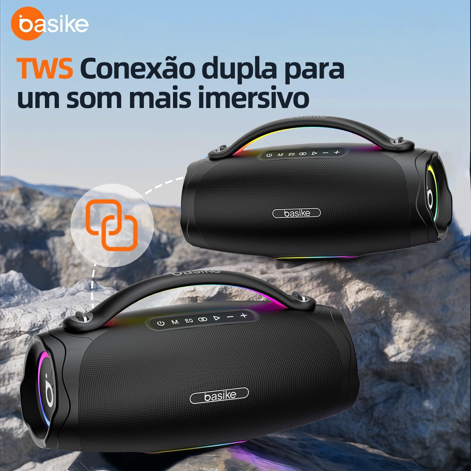 Basike Boombox V98 TWS Dual Connection