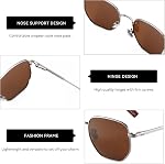 ZENOTTIC Hexagon Sunglasses for Men Women - Polarized UV Protection Metal Frame Fashion Square Sun Glasses for Driving