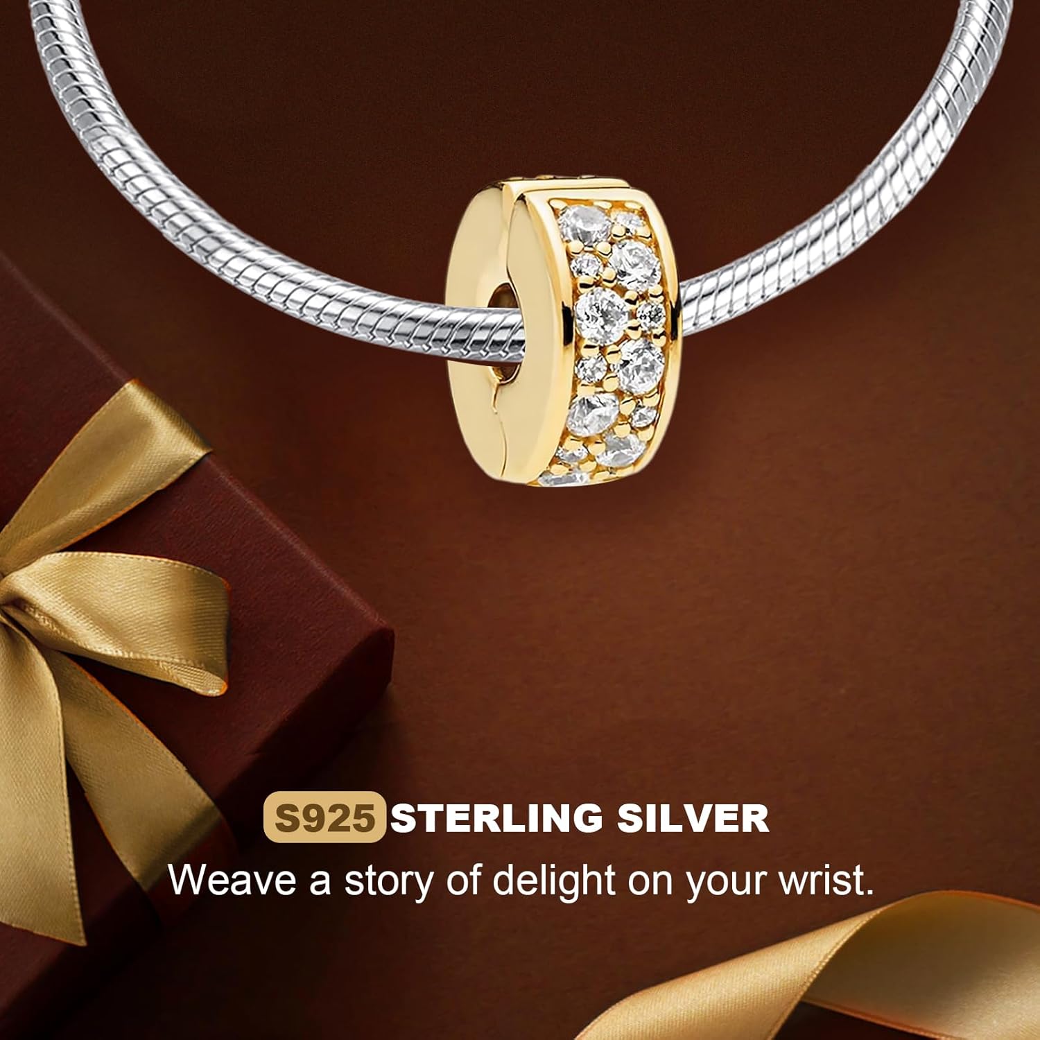 Annmors Clip Stoppers for Bracelets 925 Sterling Silver Safety Chain Security for Women Charm Bracelets - Image 4