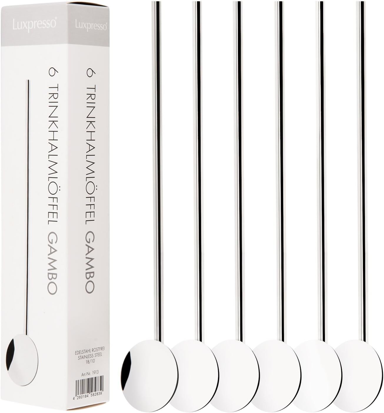 Business Coffee Latte Macchiato Gambo 6 Spoons with Straws