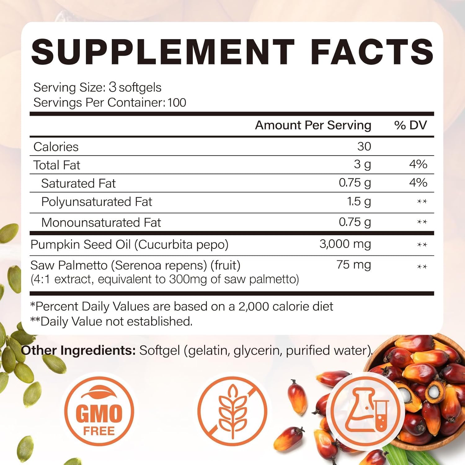 Pumpkin Seed Oil with Saw Palmetto Capsules 300 Softgels - 3000mg Max Strength, Cold-Pressed, Supports Hair, Urinary, Bladder & Prostate Health, Boosts Immunity, Non-GMO