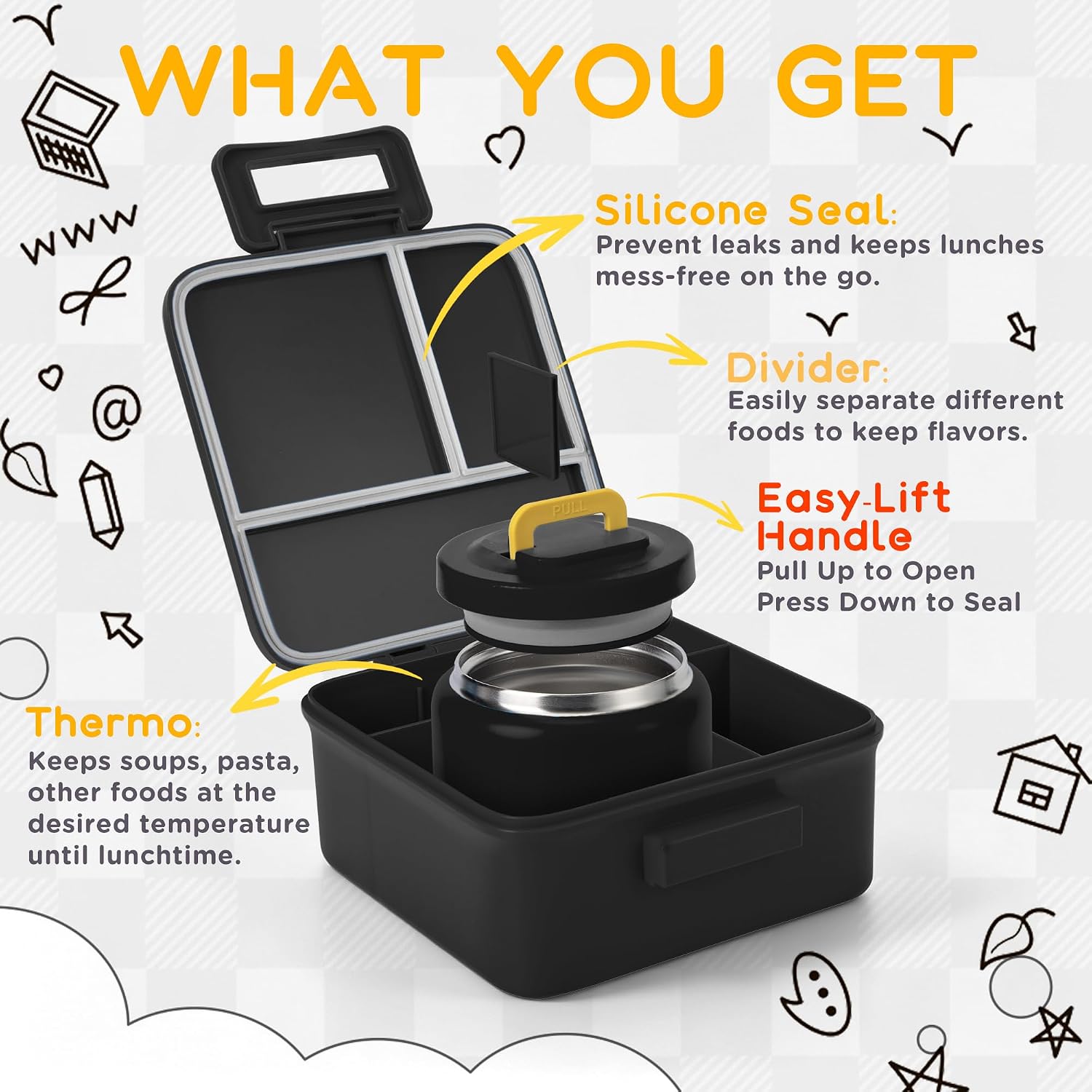 Bento Lunch Box Kids 8oz Thermo