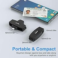 Vista 5 de USB C DOD Militar USB Acceso Común CAC Lector de Tarjetas Inteligentes y Lector de Tarjetas SIM ID CAC Lector de Tarjetas Compatible con Mac