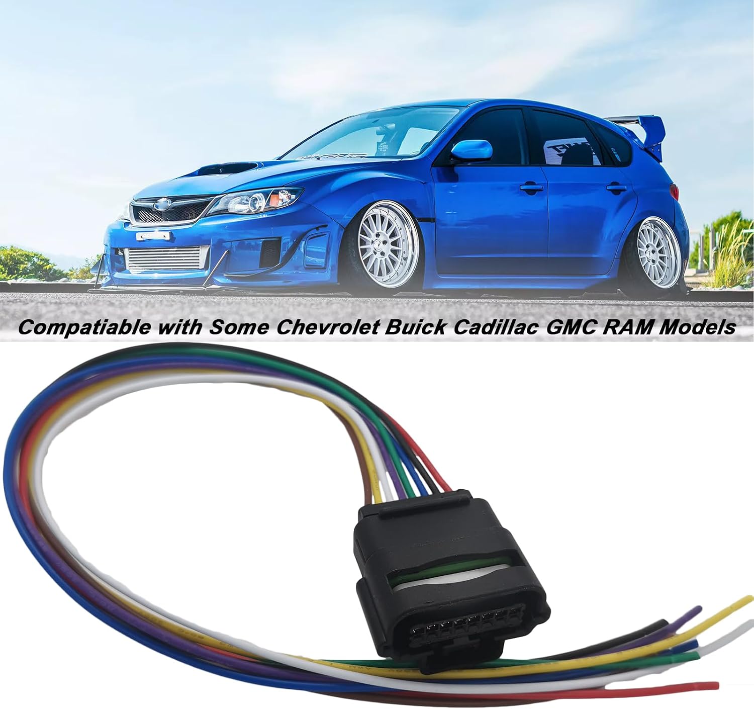 8 Pin MAF Mass Air Flow Sensor Female Connector Pigtail Plug Wire Harness Fit for Chevy Chevrolet Cadillac GMC Replaced Part Number PT2707 13583440