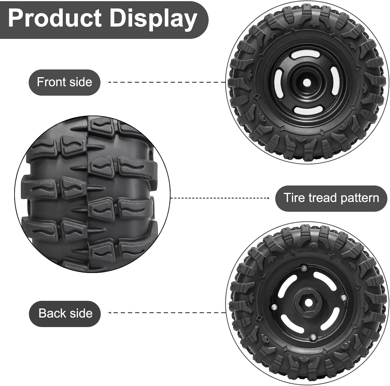 LRFHL 1.3" Beadlock Wheel Tires Aluminum 1.3 Crawler Tires Upgraded 1.45-inch Wheel for 1/18 TRX4M 1/24 SCX24 FCX24 RC Crawler Car Upgrade (4PCS)