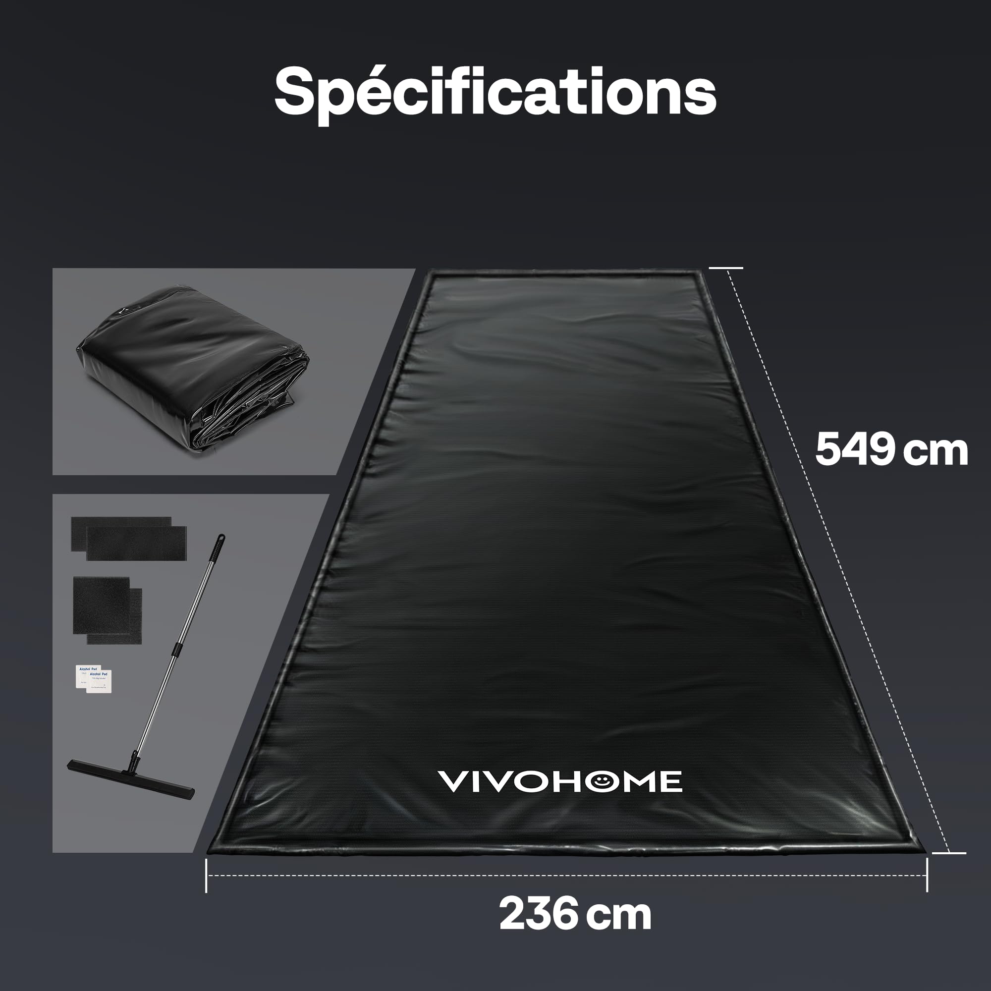 VIVOHOME Tapis de Sol de Garage Imperméable pour Voitures et SUV