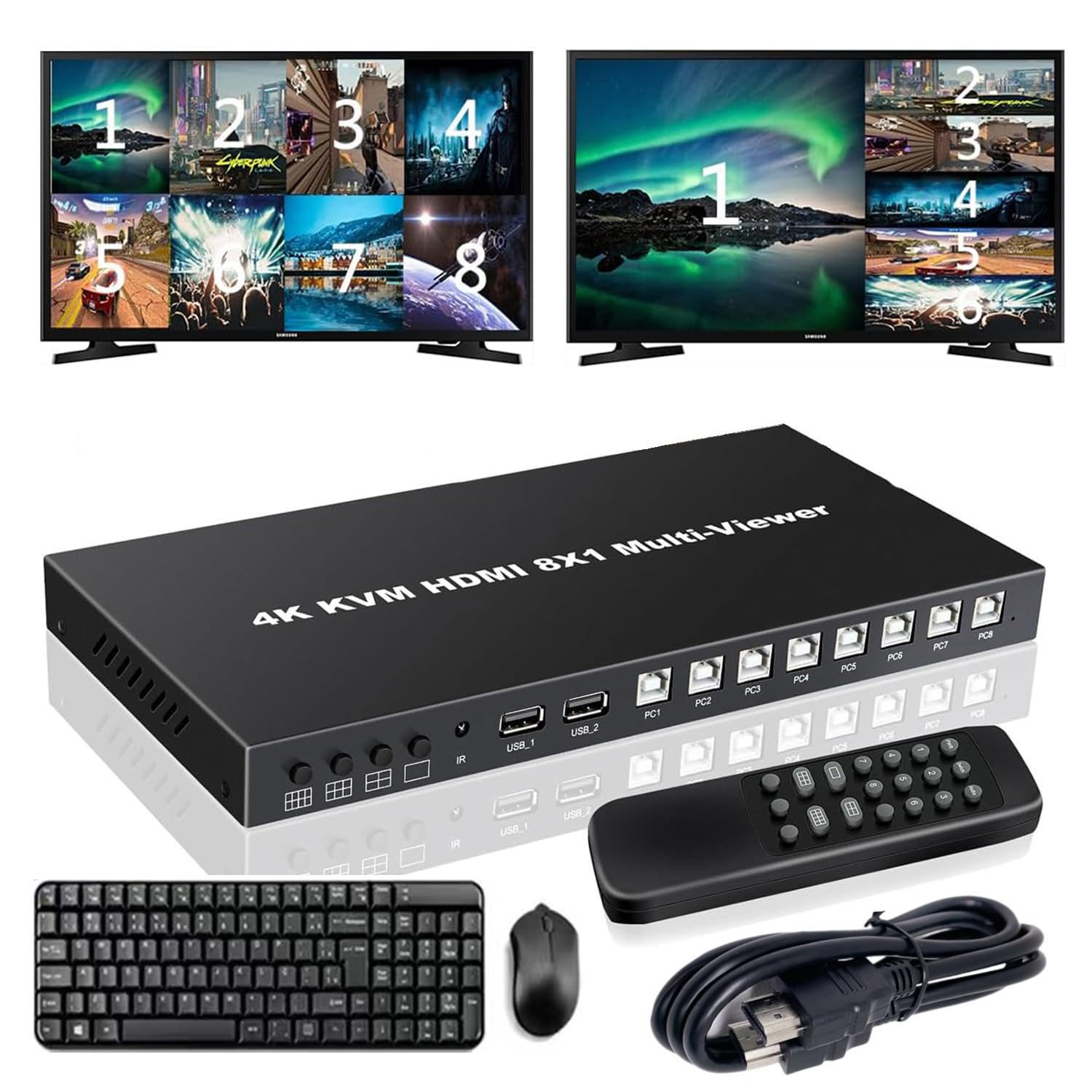 MultiViewer HDMI 8x1 KVM pour éliminer l'encombrement de 8 PC - 7