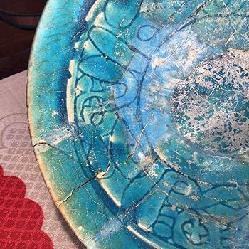 A767 ペルシャ古陶 古代波斯 青釉刻文黒線描　銀化鉢 発掘出土品（箱付） Amazon.co.jp: A767 ペルシャ古陶 古代波斯 青釉刻文黒線描 銀化