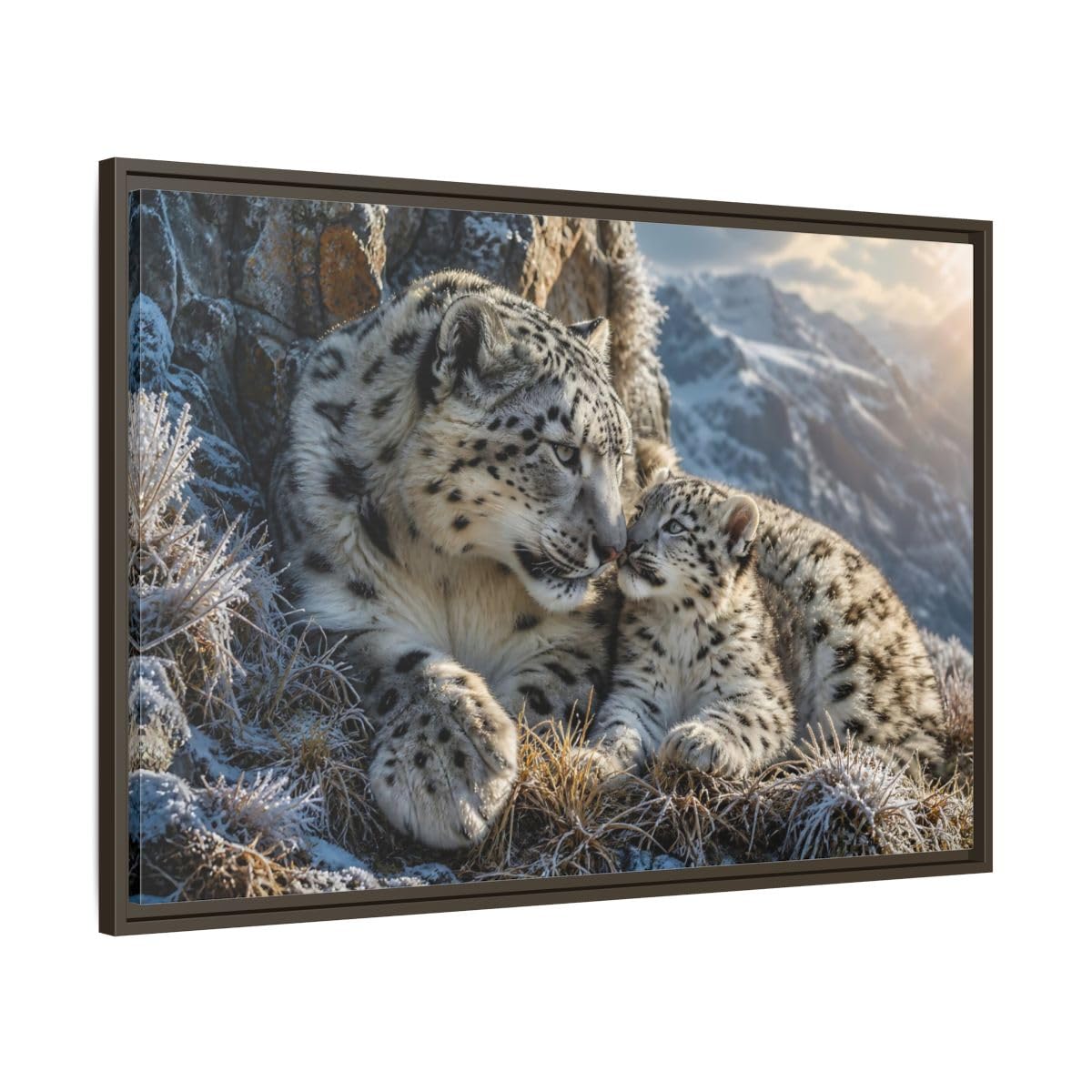 Tableau animaux léopards des neiges grand format horizontal - 8