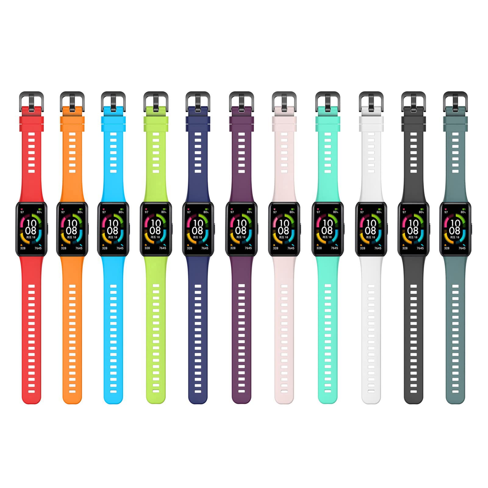 Pepisky Silicone Strap Smart Watch Band Replacement Bracelet Strap Adjustable Wristband Belt for Women Men Replacement for Band 6