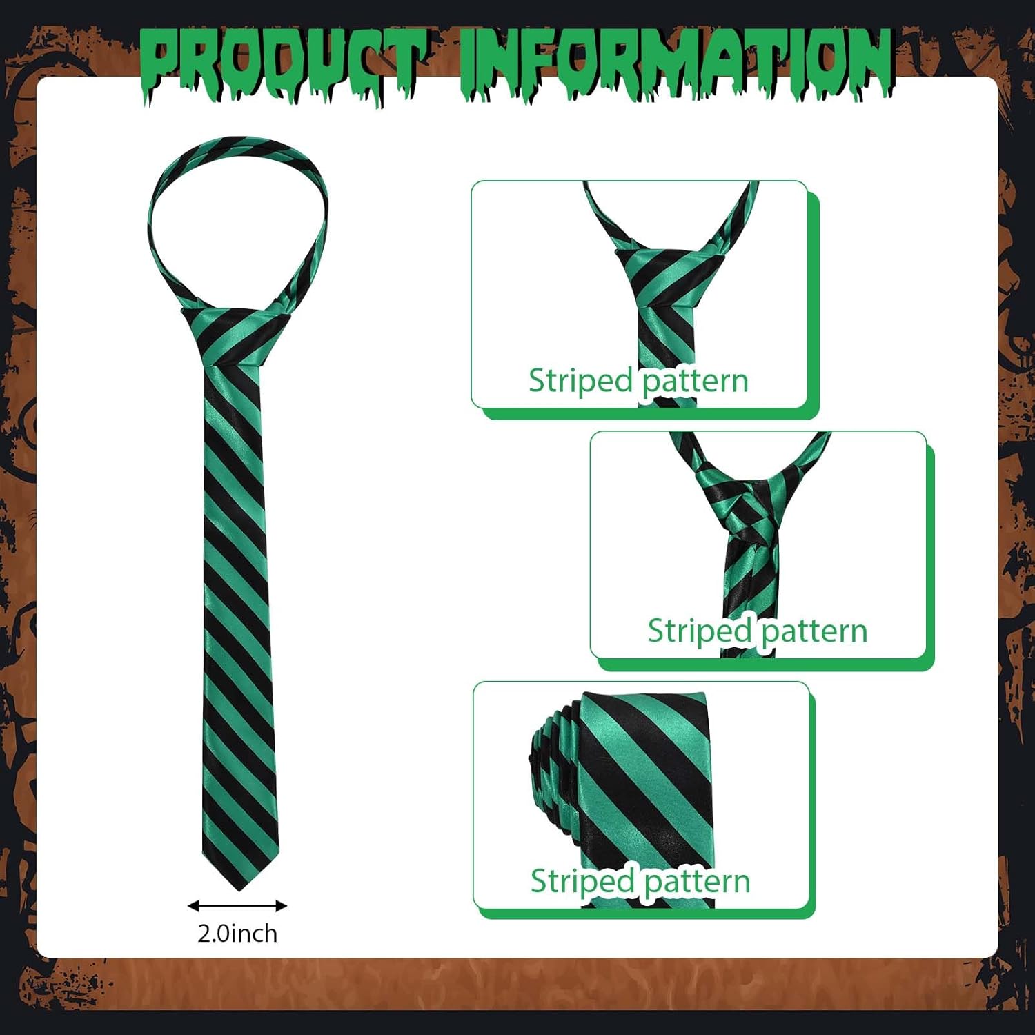 6 Pcs Halloween Green Costume Accessory Top Hat Long Gloves Sunglasses Plush Ball Brooch Tie Bass for Halloween Adult Men Women Cosplay Party Dress Up - Image 4