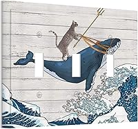 Vista 114 de Cubierta de interruptor de luz basculante de palanca de 2 bandas con textura de tablón rústico, diseño floral de mariposa y margarita