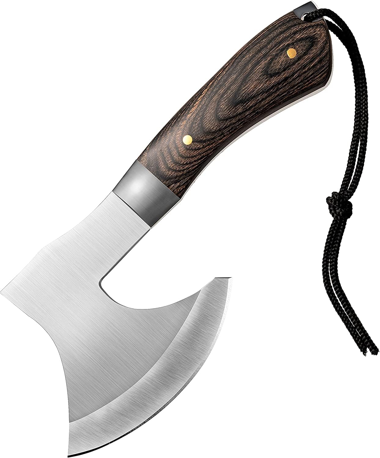 GEERMOLAN Camping Hatchet Overall 8.5in w/4in Blade, Compact Camp Axe Stainless Steel Blade and Comfortable Wooden Grip, Outdoor Hunting Survival Hiking Tactical Axe Tomahawk, Sheath Included : Everything Else