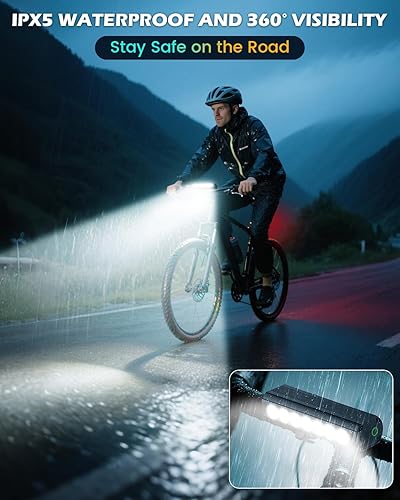 Miniatura 7 de 2025 New Super Bright Bike Lights for Night Riding, 7 LED USB Rechargeable Bike Headlight, Bicycle Light Taillight, Waterproof Aluminum Bicycle