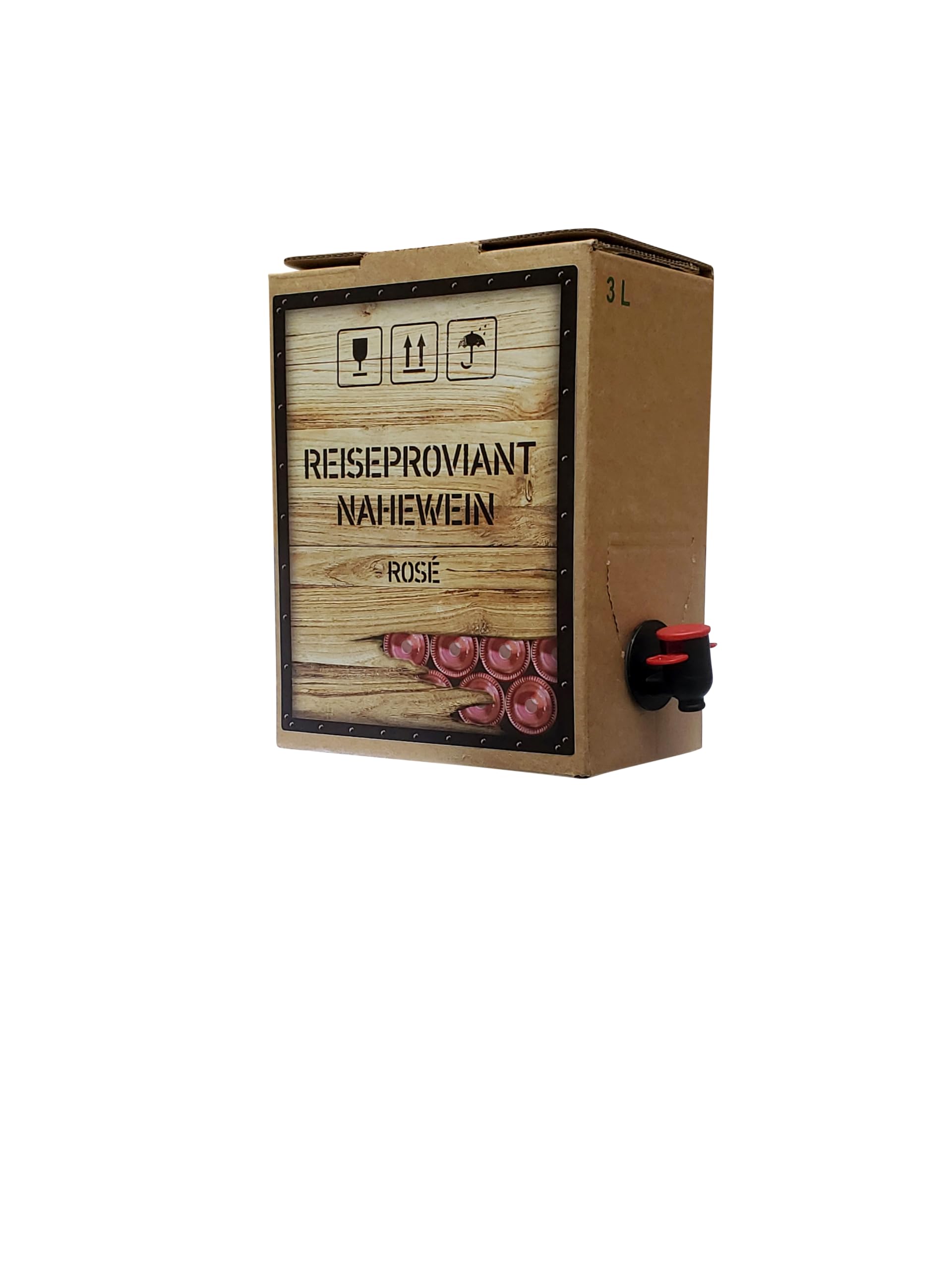 Reiseproviant Nahe Wein Rosé 3 Liter Bag in Box Fruchtig Frisch Deutscher Qualitätswein Zapfhahn