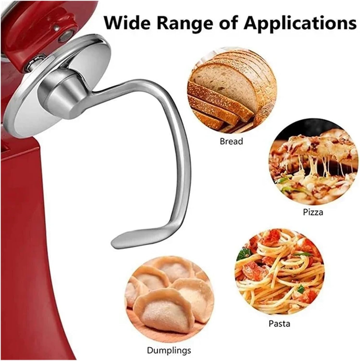 Compatible For Mixer Aid Attachment Parts Accessories 5 Quart Stand K5WW Wire Whip& 5K7SDH Dough Hook& Paddle