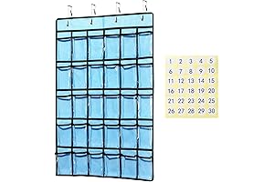 KEEPJOY Classroom Pocket Chart for Cellphone Calculator Holder, 30 Clear Pocket Charts...