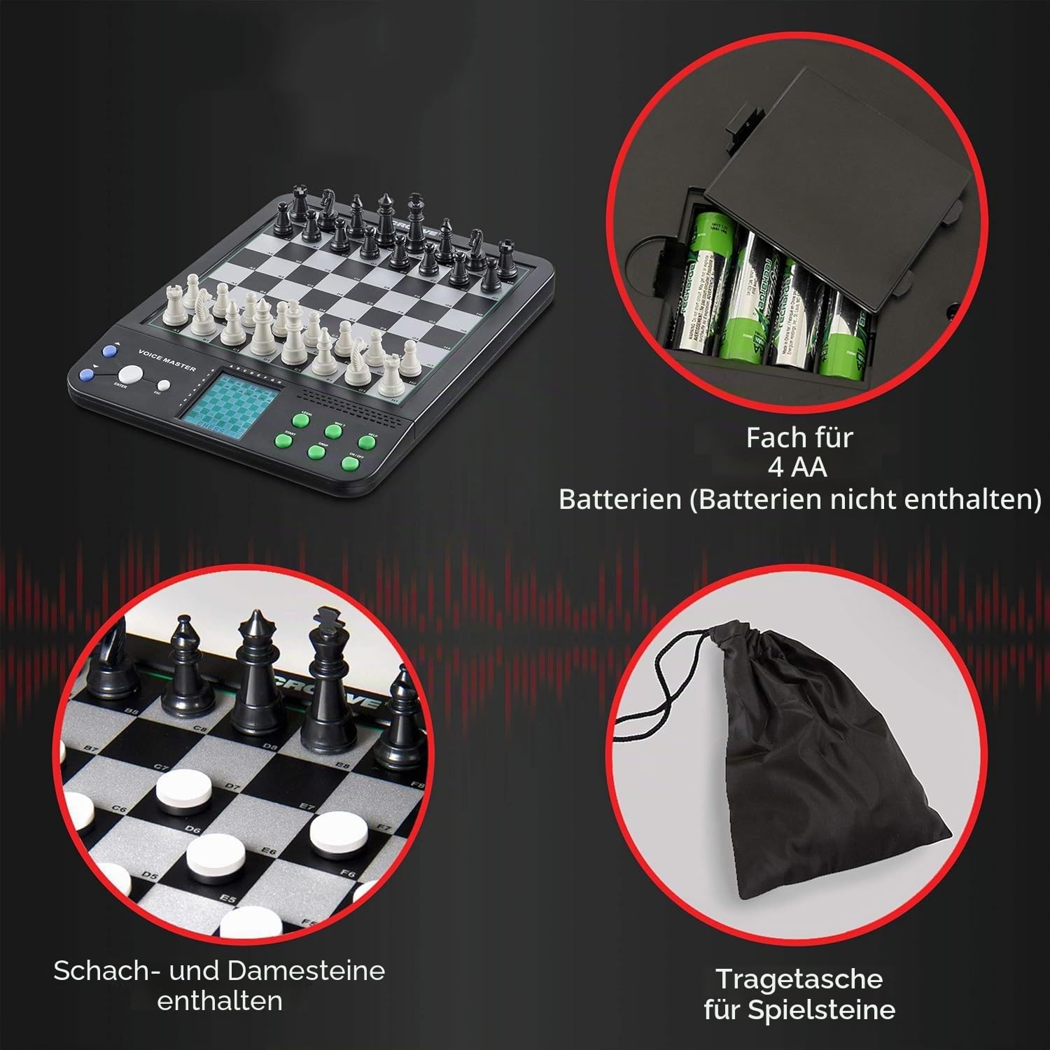 Electronic Chess Set Intelligente,und LED Sensorbeleuchtung der ideale Partner für Schachtraining und Unterhaltung geeignet für Anfänger bis Fortgeschrittene