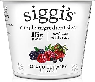 siggi's® Icelandic Strained Nonfat Yogurt, Acai Mixed Berry, 5.3 oz. Single Serve Cup – Thick, Protein-Rich Yogurt
