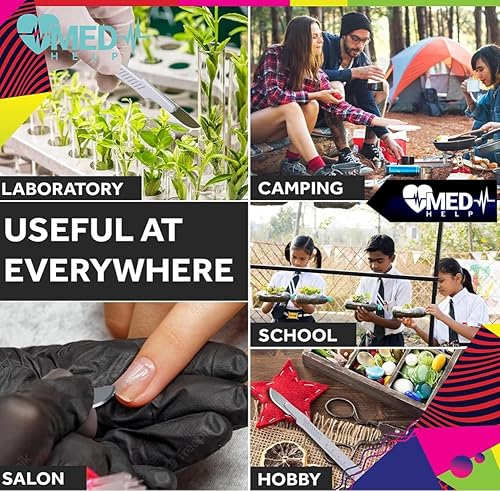 Miniatura 7 de Hojas 14R Dermaplaning con mango Dermaplane, paquete de 21 maquinillas de afeitar Dermaplane para rostro de mujer con mango de bisturí de acero