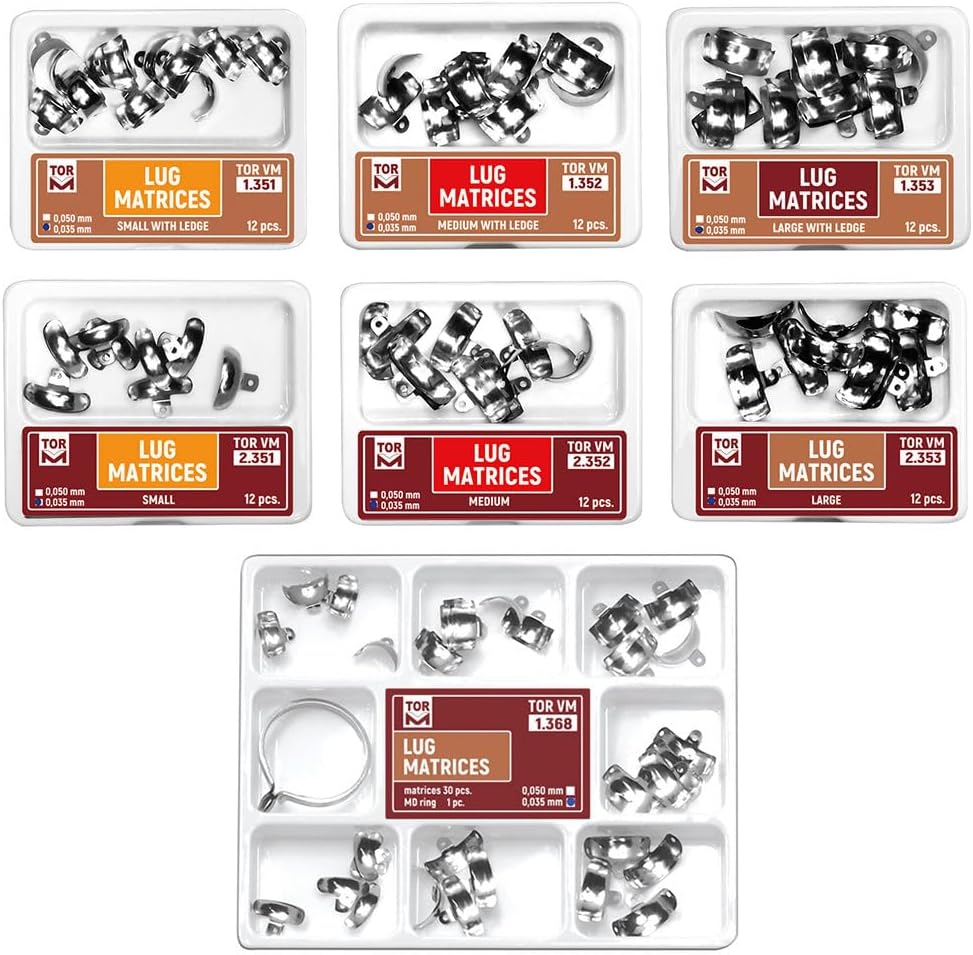 SuperEndo Russia Tor Vm Lug Matrices Small With Ledge (1.351) | Pack of 12 Pcs | Durable, Precision Matrices for Root Canal & Orthodontic Procedures