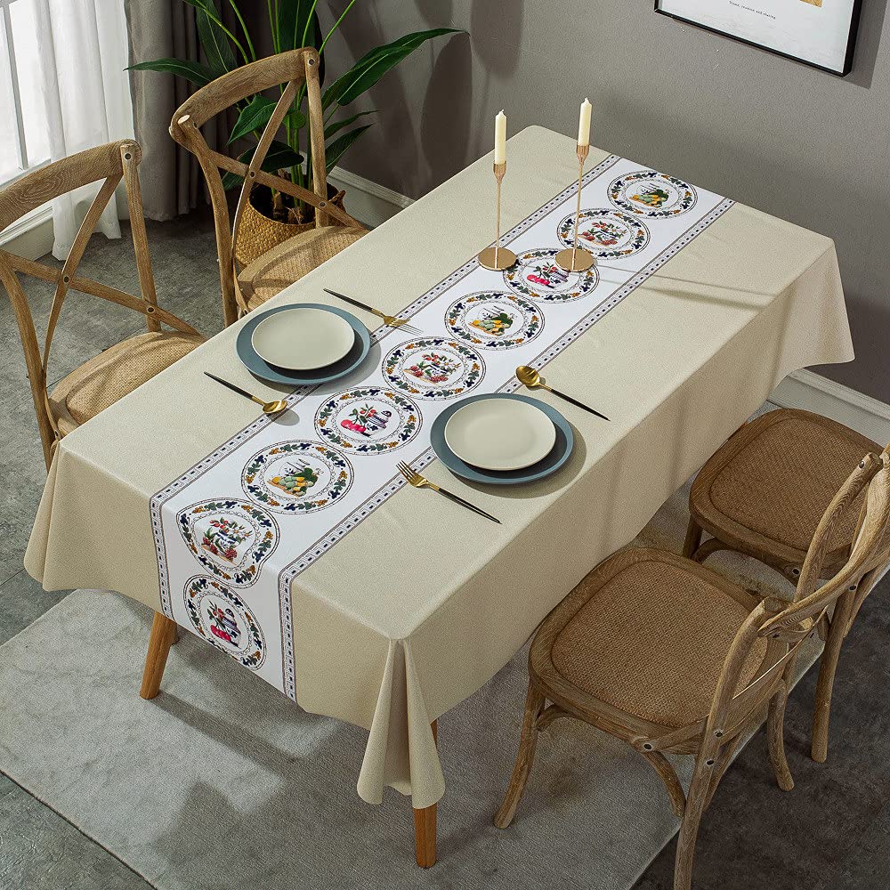 Nappe en PVC style pastoral pour grands repas de famille dans le jardin