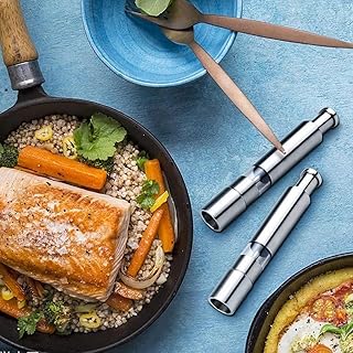 1pc Stainless Steel Pump And Grinding Salt Or Pepper Grinder, Modern Thumb Button Grinder, Easy To Use And One Handed