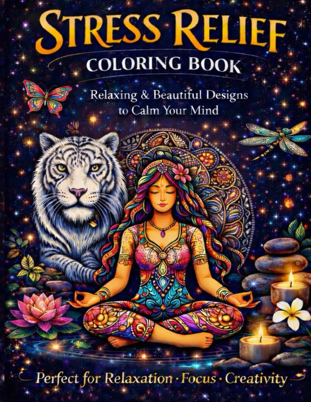 Stress Relief: Coloring Book for Adults and Kids, Cute and Beautiful Designs | Relaxation, Meditation, and Anxiety Relief Coloring Pages