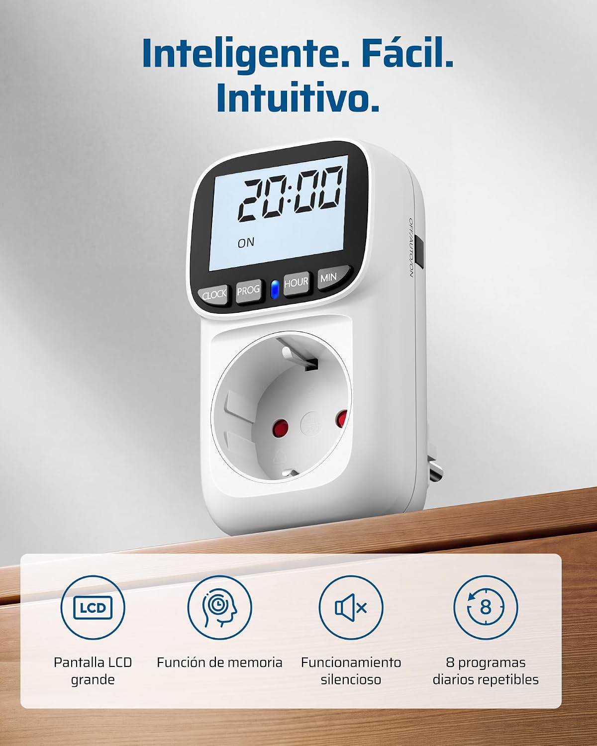 DEWENWILS Temporizador Enchufe Digital Pack de 2, 16 A 3680 W, Pantalla LCD - Détails et caractéristiques