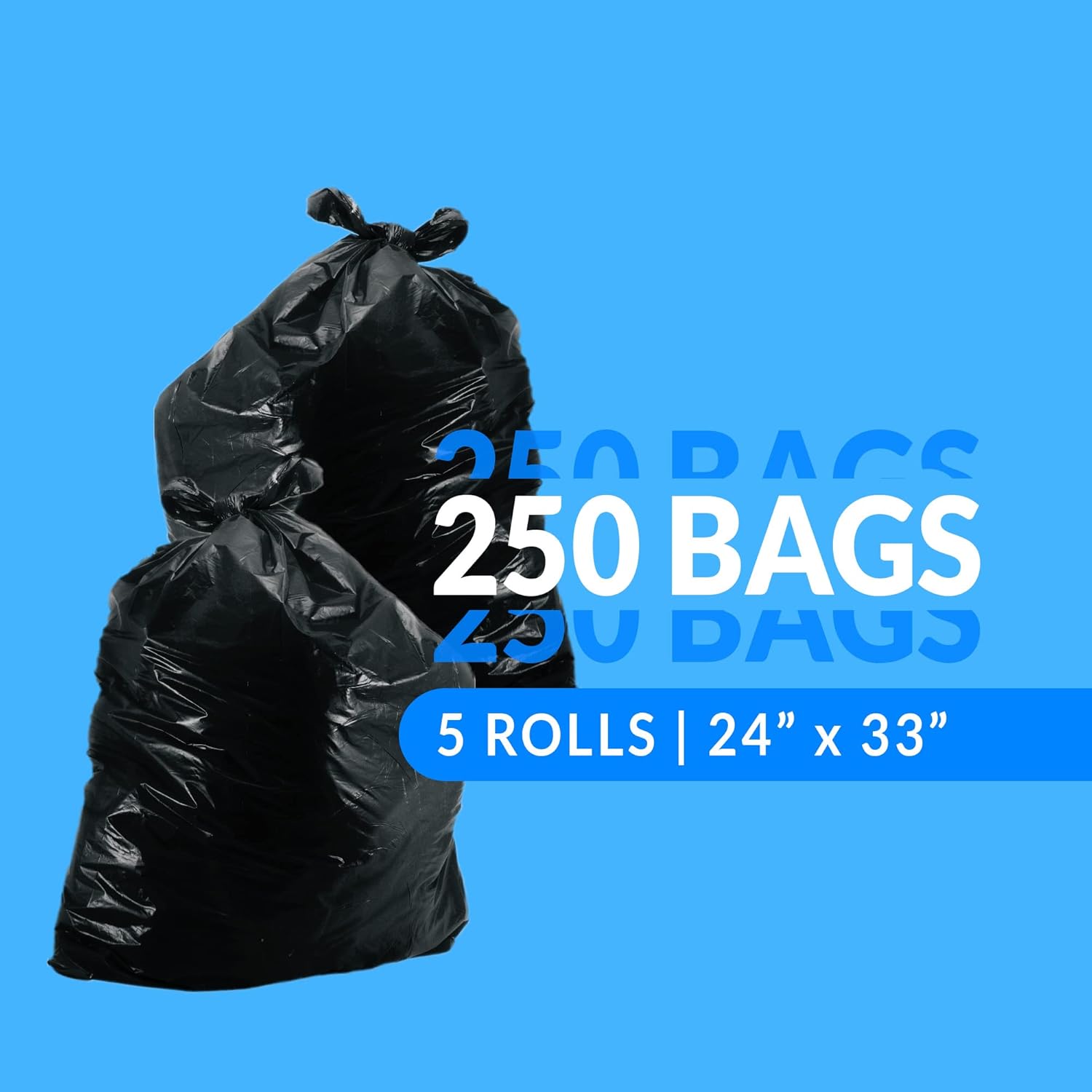 Reli. 13 Gallon Trash Bags | 250 Bags | Black | Tall Kitchen | Strong | Garbage