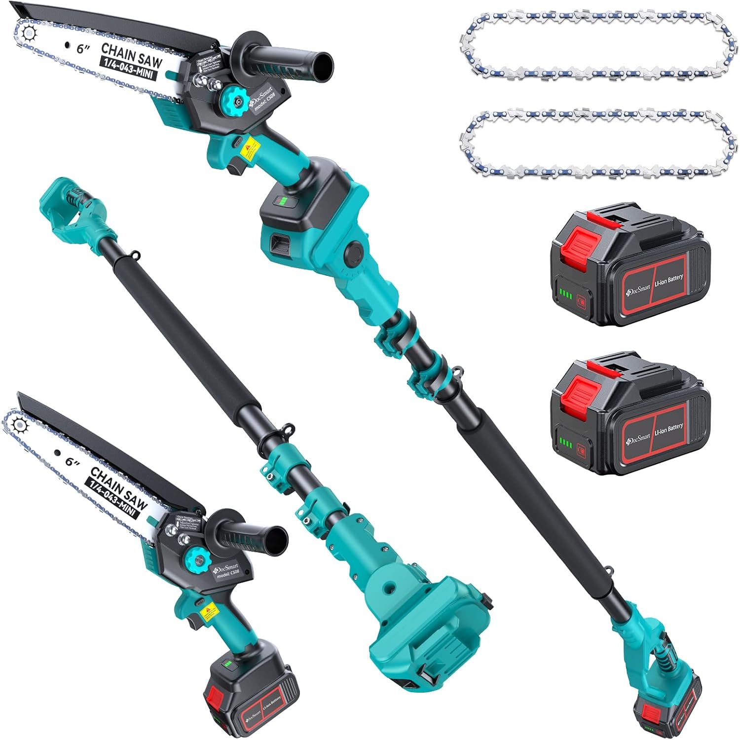 Mini Tree Saw Cordless Electric: 8 Inch & 6 Inch Brushless Chainsaw with 2 Pack Rechargeable Batteries, Battery Powered Hand Held Chain Saw for Wood Cutting, Valentine’s Day