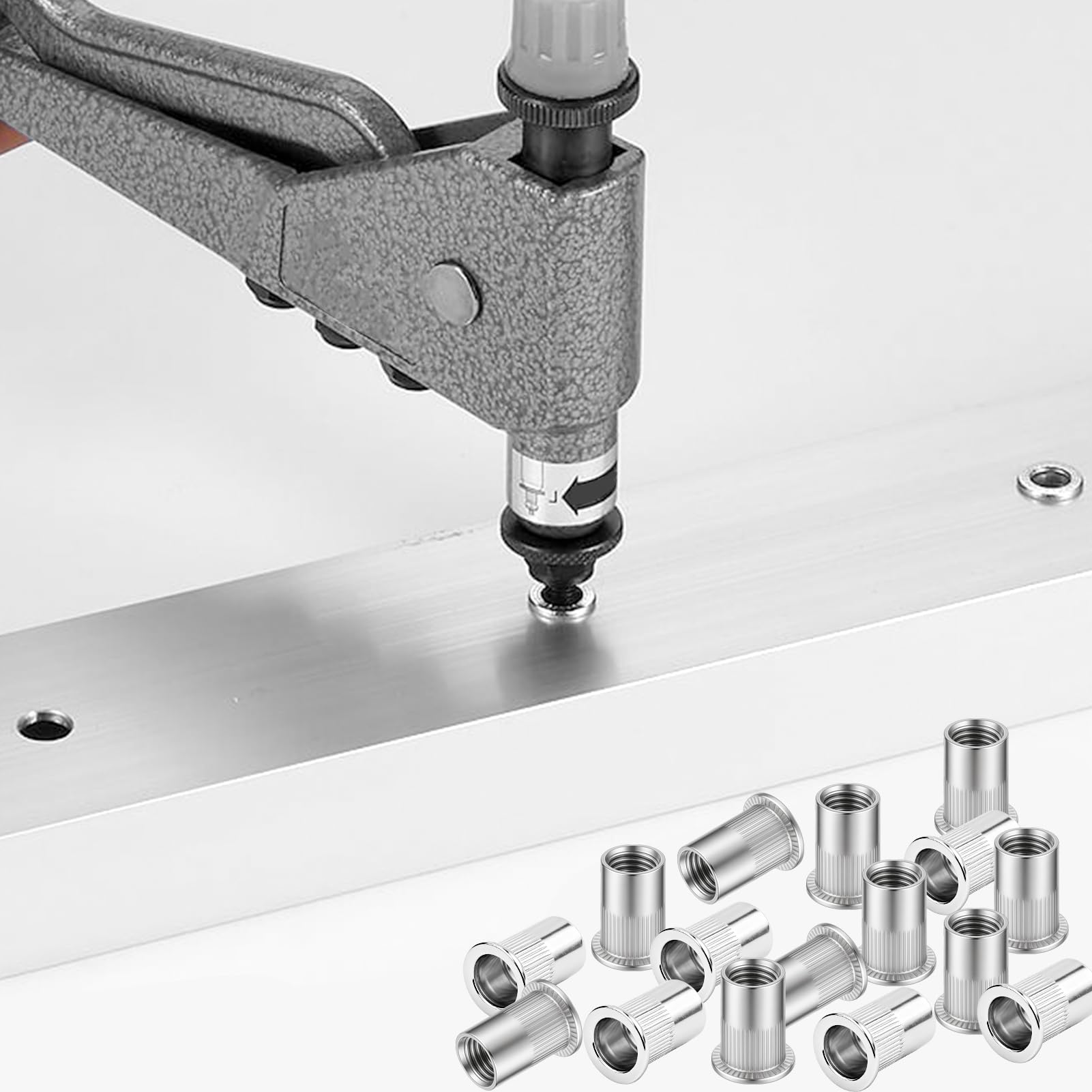 50 dadi per rivetti M5, A2 V2A, in acciaio inox, viti filettate a testa piatta, dadi monofilettati con filettatura, dadi rivetti in acciaio inox per lamiere, apparecchi elettrici e prodotti