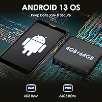 Vista 2 de Android 13 escáner de código de barras portátil computadora móvil 4 GB+64 GB terminal de datos resistente PDA con 1D/2D Zebra-SE4710 lector