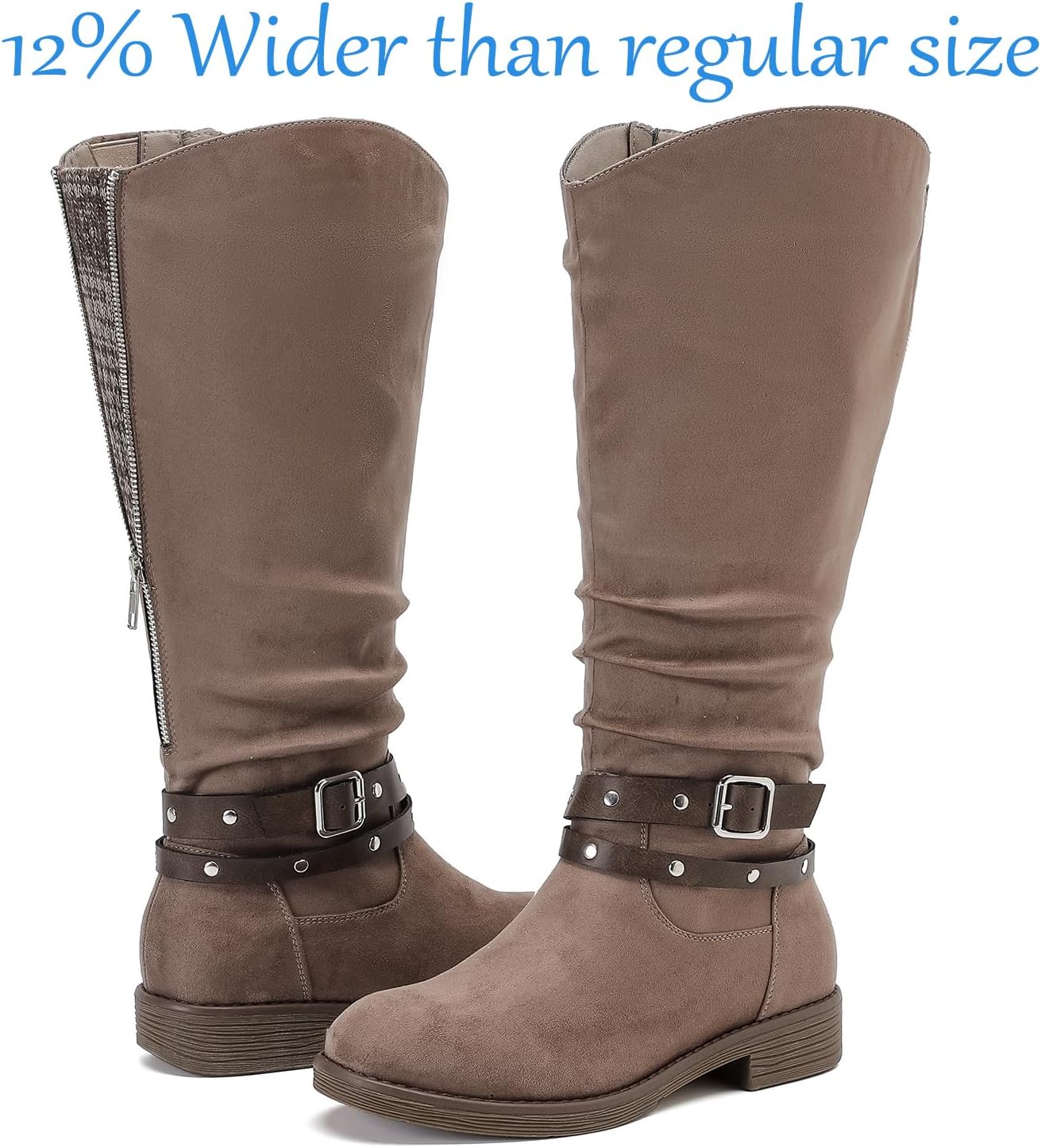 Luoika Women's Extra Wide Calf Knee-High Boots