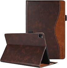 CASAFUNY Case for iPad Pro 12.9 Case 6th/5th/4th/3rd Generation, Premium PU Leather Protective Case iPad Pro 12.9 2022/2021/2020/2018 Case Book Cover with Stand Function Document Slots, Brown