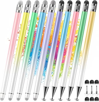 10 PCS Stylus Pen,2-in-1 Stylus Pen for Touchscreen,High Precision and Sensitivity,Suitable for iPhone/ipad/Android Tablets,Compatible with All Touch Screens