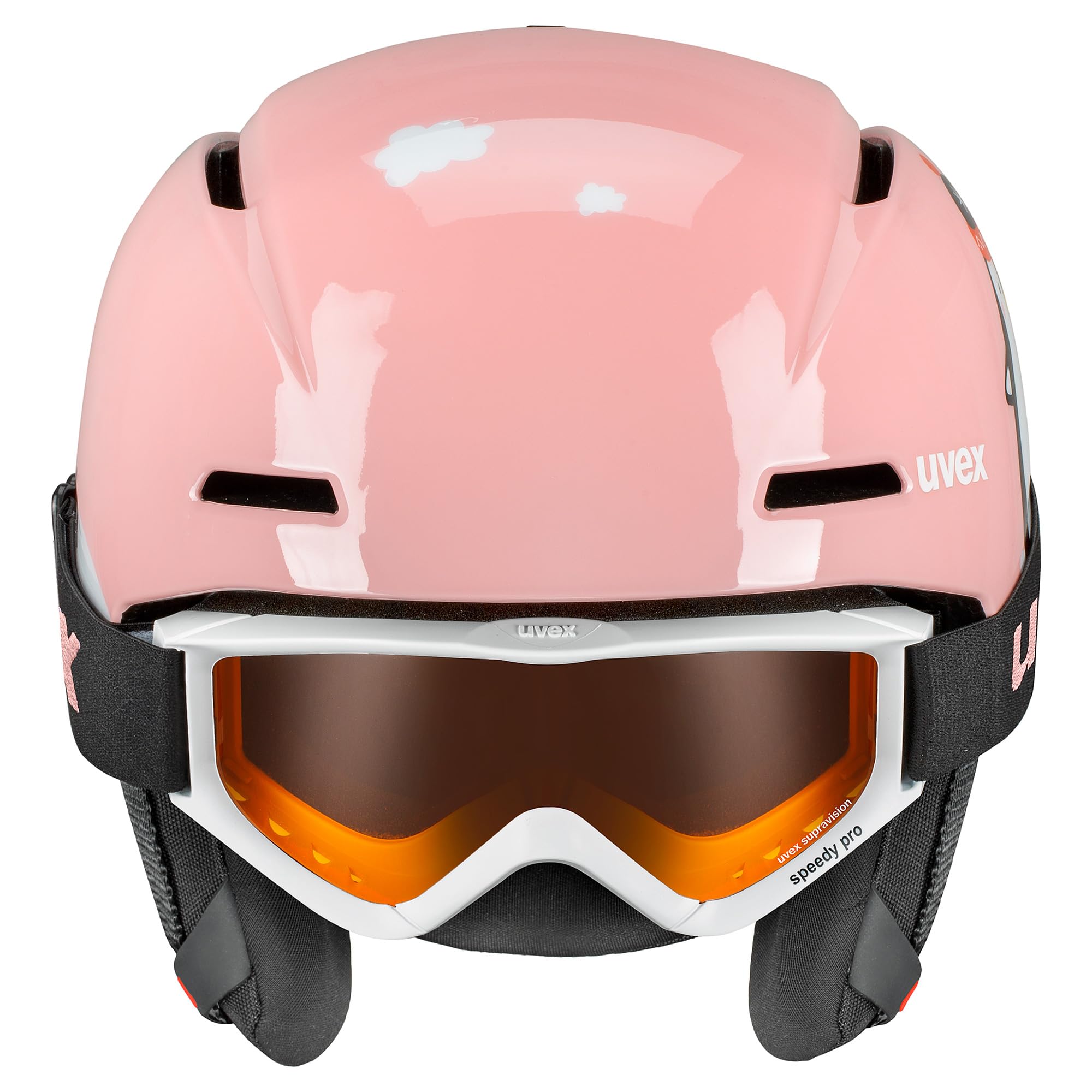 uvex viti set - casco e maschera da sci leggero per bambini - leggero - 100% protezione UVA, B, C - pink penguin - 46-50 cm