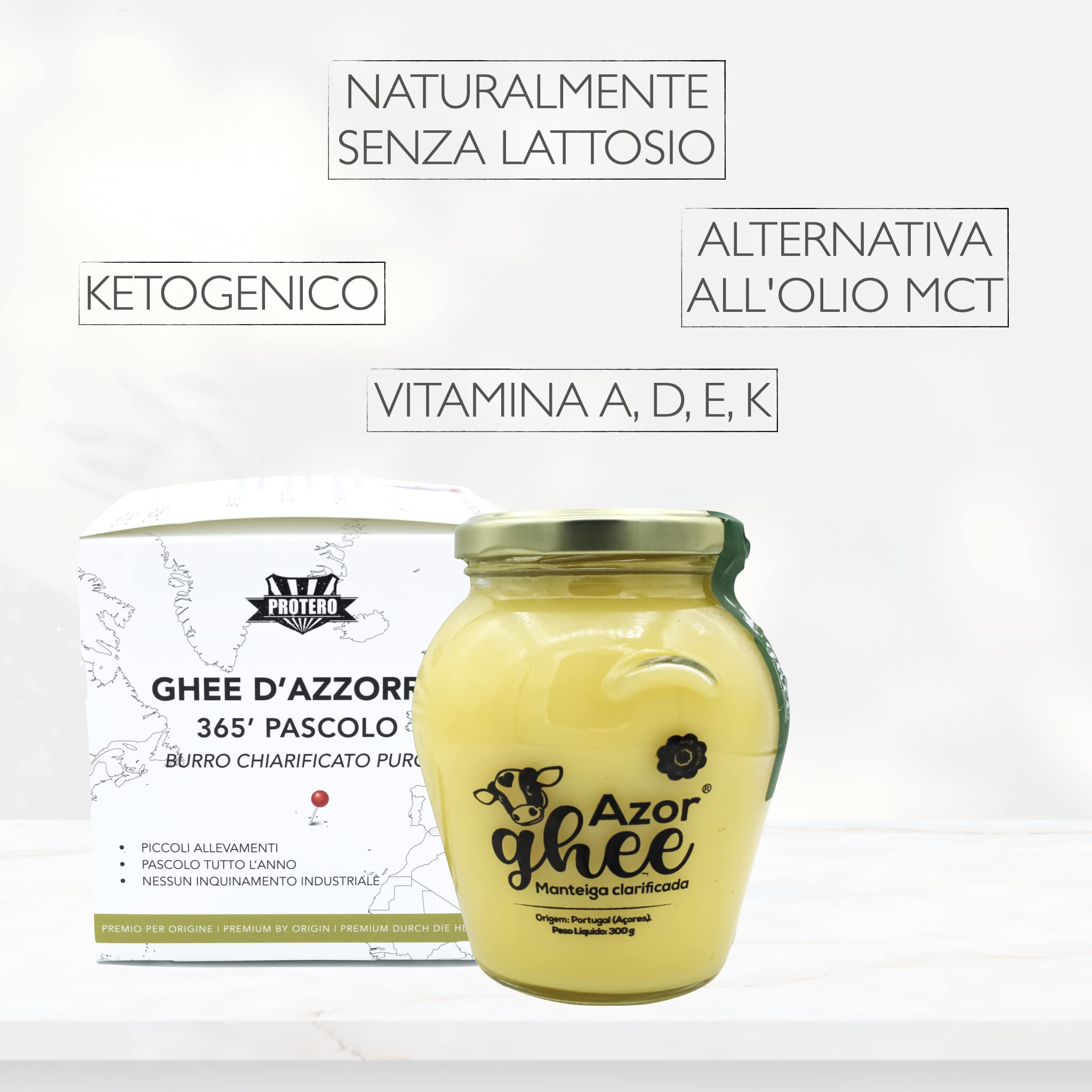 PROTERO Ghee d'Azzorre | 365' pascolo | burro chiarificato puro | grass-fed